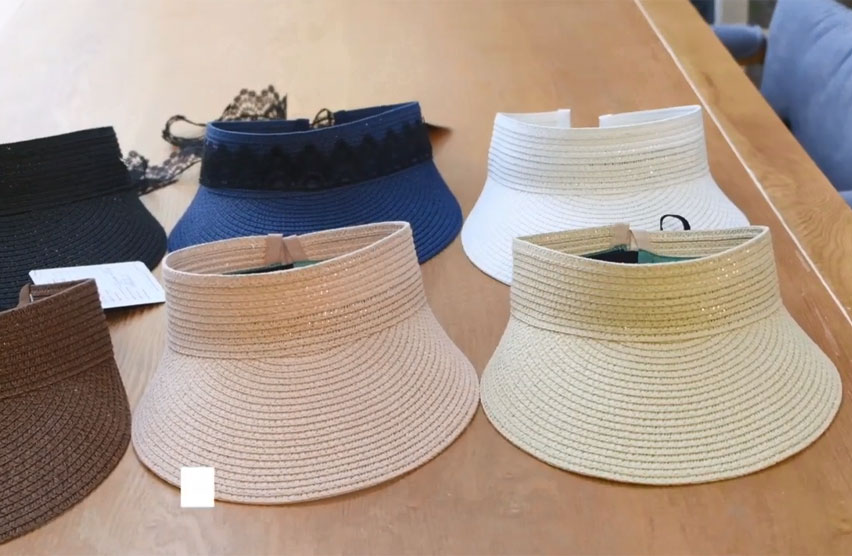 Пользовательские женщин УФ-защиты летом солнце соломы козырек шляпа шапки